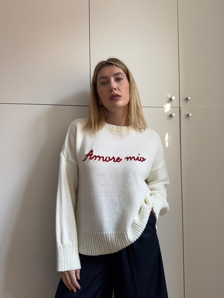 Maglione Rosa Maglione Vicolo Amore Maglione Rombi Azzurro Strass